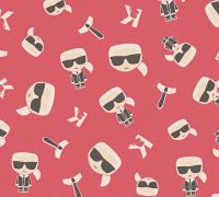 Обои AS Creation Karl Lagerfeld 37843-5 Винил на флизелине (0,53*10,05) Красный, Надписи — фото 3, Обои для стен