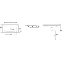 Раковина Azzurra Glaze 69 GLLT06938000BI (GLZ 69x38/SP bi) Белая — фото 3, Раковины