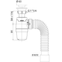 Сифон для раковины Wirquin Neo 30987065 Белый — фото 2, Сифоны для раковины