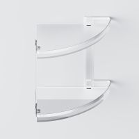 Стеклянная полка AM.PM Sense L A7456200 угловая Серебристая — фото 5, Полки для ванной и душа