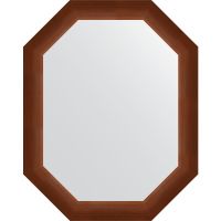 Зеркало Evoform Octagon 57x72 BY 7074 в багетной раме - Орех 65 мм — фото 1, Мебель для ванной