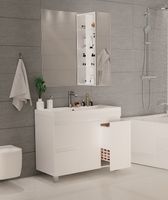 Товар: Зеркало 1MarKa Cube 60 У83243 с фацетом - фото 3 Зеркало 1MarKa Cube 60 У83243 с фацетом — фото 3, Мебель для ванной