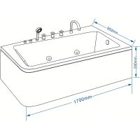 Акриловая ванна Grossman 170х95 GR-17095-1R с гидромассажем — фото 8, Акриловые ванны