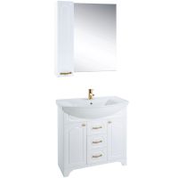 Зеркало со шкафом Bellezza Тиффани 85 Белая — фото 3, Зеркальные шкафы в ванную