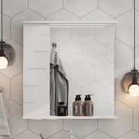 Зеркало со шкафом Volna Joli 70 L zsJOLI70.L-01 с подсветкой Белое — фото 1, Зеркальные шкафы в ванную