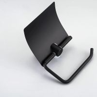 Держатель туалетной бумаги Frap F302 F30203 с крышкой Черный матовый — фото 2, Держатели туалетной бумаги