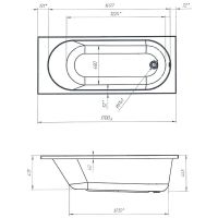 Товар: Акриловая ванна Marka One Atlas 170х70 01атл1770 без гидромассажа - фото 5 Акриловая ванна Marka One Atlas 170х70 01атл1770 без гидромассажа — фото 5, Акриловые ванны