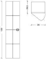 Шкаф пенал Boheme Armadi Art Vallessi Avantgarde Piazza 35 844-WG подвесной Белый Золото — фото 5, Мебель для ванной