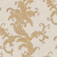 Обои Bernardo Bartalucci Gabriella 84135-2 Винил на флизелине (1,06*10,05) Бежевый, Вензель — фото 1, Обои для стен