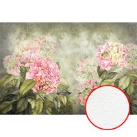 Фреска Ortograf Цветы 6725 Фактура бархат FX Флизелин (4*2,7) Зеленый/Розовый, Цветы/Живопись — фото 1, Фрески