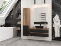 Товар: Тумба под раковину Brevita Dakota 100 DAK-09100-19/02-2Я подвесная Черный кварц Дуб Галифакс олово - фото 7 Тумба под раковину Brevita Dakota 100 DAK-09100-19/02-2Я подвесная Черный кварц Дуб Галифакс олово — фото 7, Мебель для ванной