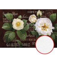 Фреска Ortograf Цветы 6702 Фактура бархат FX Флизелин (4*2,7) Красный/Зеленый/Белый, Цветы/Надписи — фото 1, Фрески