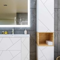 Тумба под раковину Бриклаер Кристалл 90 4627125415975 подвесная Белая — фото 4, Мебель для ванной