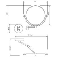 Косметическое зеркало Migliore Complementi 21983 с увеличением Золото — фото 4, Косметические зеркала
