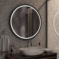 Зеркало Континент Style D 800 ЗЛП2254 с подсветкой Черное с сенсорным выключателем — фото 7, Зеркала в ванную комнату