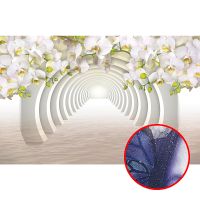 Фреска Ortograf 3D 6648 Фактура бархат серебро FX-S Флизелин (3,24*2,1) Белый, Цветы/Абстракция — фото 1, Фрески