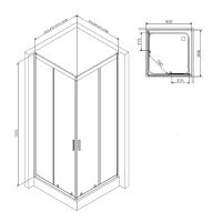 Душевой уголок AM.PM Gem 90х90 W90G-403-090BT профиль Черный матовый стекло прозрачное — фото 19, Квадратные душевые уголки