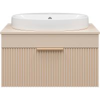 Тумба с раковиной Brevita Enfida 70 УТ000014443 подвесная Бежевая матовая — фото 2, Мебель для ванной