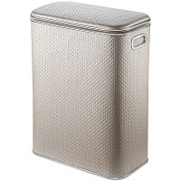 Корзина для белья Geralis PLH-B Punto Бежевая, кант Хром, стандартная — фото 1, Корзины для белья