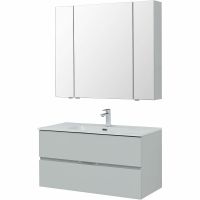 Комплект мебели для ванной Aquanet Алвита New 100 274528 подвесной Серый матовый — фото 3, Комплекты мебели для ванной