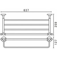 Полка для полотенец Art&Max Antic AM-2622AL Хром — фото 2, Полки для полотенец