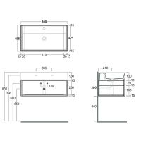 Консоль под раковину Simas Agile 80 AGSS81 Черная матовая — фото 3, Консоли для раковины