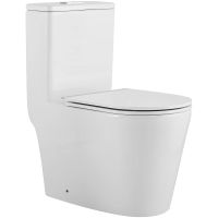 Унитаз моноблок SantiLine SL-5029 Белый с бачком и сиденьем Микролифт — фото 1, Напольные унитазы