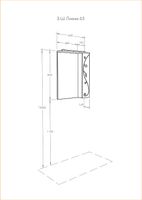 Зеркало со шкафом Aquaton Лиана 65 1A166202LL01R с подсветкой Белое — фото 2, Зеркальные шкафы в ванную
