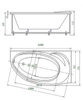 Акриловая ванна Aquatek Бетта 160x97 R BET160-0000026 без гидромассажа с фронтальной панелью с каркасом (разборный) со слив-переливом — фото 4, Акриловые ванны