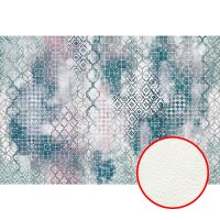 Фреска Ortograf Splendo 31731 Фактура флок FLK Флизелин (4*2,7) Серый/Бирюзовый, Геометрия/Абстракция — фото 1, Фрески