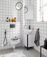 Товар: Тумба под раковину Aqwella Porto 45 POR0104WB угловая Белая Черная - фото 4 Тумба под раковину Aqwella Porto 45 POR0104WB угловая Белая Черная — фото 4, Мебель для ванной