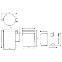 Товар: Ведро для мусора Bemeta Hotel 125115055 Хром матовый - фото 2 Ведро для мусора Bemeta Hotel 125115055 Хром матовый — фото 2, Мусорные ведра