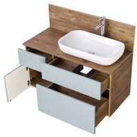 Товар: Тумба под раковину Aquaton Мишель 100 1A256901MIX30 подвесная Дуб рустикальный Фьорд - фото 3 Тумба под раковину Aquaton Мишель 100 1A256901MIX30 подвесная Дуб рустикальный Фьорд — фото 3, Мебель для ванной