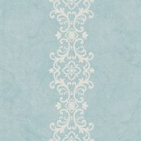 Обои Bernardo Bartalucci Carnazza 5059-5 Винил на флизелине (1,06*10) Бирюзовый, Вензель — фото 1, Обои для стен