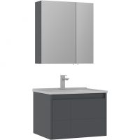 Товар: Зеркальный шкаф Orka Likya 60 3006917 с подсветкой Антрацит матовый - фото 2 Зеркальный шкаф Orka Likya 60 3006917 с подсветкой Антрацит матовый — фото 2, Мебель для ванной