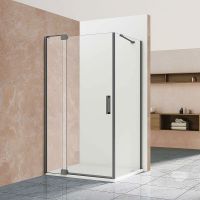 Душевой уголок Vincea Extra 90x90 VSR-1E809090CLGM профиль Вороненая сталь стекло прозрачное — фото 1, Квадратные душевые уголки