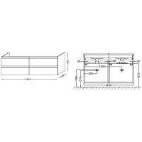 Тумба под раковину Jacob Delafon Vox 140 EB2020-RA-E16 подвесная Ореховое дерево — фото 3, Тумбы под раковину