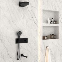 Товар: Душевая система Vincea Inspire VSFW-432TI1MB с термостатом Черная матовая - фото 3 Душевая система Vincea Inspire VSFW-432TI1MB с термостатом Черная матовая — фото 3, Встраиваемые душевые комплекты