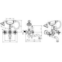 Смеситель для ванны Boheme Royal Cristal 293-Royal/CRST black Золото — фото 3, Смесители