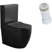 Унитаз компакт Ceruttispa Orlter MB CT9866 Черный матовый с бачком и сиденьем Микролифт — фото 9, Напольные унитазы