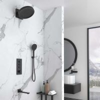 Товар: Душевая система Vincea Inspire VSFW-433TI3MB с термостатом Черная матовая - фото 2 Душевая система Vincea Inspire VSFW-433TI3MB с термостатом Черная матовая — фото 2, Встраиваемые душевые комплекты