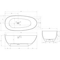 Ванна из искусственного камня Abber Stein 170x80 AS9611-1.7 без гидромассажа — фото 8, Ванны из искусственного камня