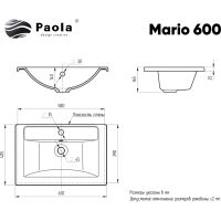 Раковина Paola Mario 60 Белая глянцевая — фото 7, Раковины