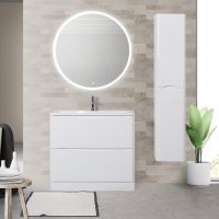 Шкаф пенал BelBagno 32 ACQUA-1600-2A-SC-BL-P подвесной Bianco Lucido — фото 3, Пеналы для ванной комнаты