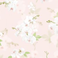 Обои Andrea Rossi Stromboli 54342-2 Винил на флизелине (1,06*10) Розовый, Цветы/Листья — фото 1, Обои для стен