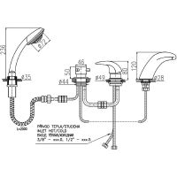 Смеситель на борт ванны Rav Slezak Dunaj Черный матовый арт-D471.5PCMAT — фото 2, Смесители на борт ванны