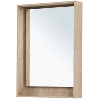 Товар: Зеркало Aquanet Милан 60 336403 с подсветкой Дуб светлый с сенсорным выключателем - фото 2 Зеркало Aquanet Милан 60 336403 с подсветкой Дуб светлый с сенсорным выключателем — фото 2, Зеркала в ванную комнату