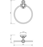 Кольцо для полотенец Migliore Cristalia 16805 Хром с кристаллом Swarovski — фото 3, Полотенцедержатели