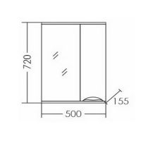 Зеркало со шкафом СанТа Родос 50 R 106014 с подсветкой Белое — фото 3, Зеркальные шкафы в ванную