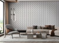 Обои Emiliana Parati Tekko New 20021T Винил на флизелине (1,06*10,05) Серый/Серебряный/Бежевый, Геометрия — фото 2, Обои для стен